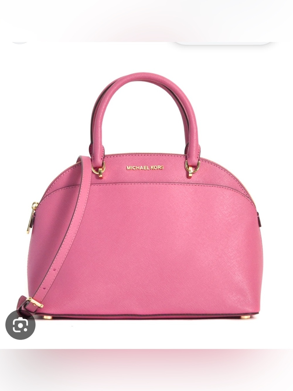NWT, Michael Kors Emmy Large Dome  Top Satchel in Tulip Saffiano Leather